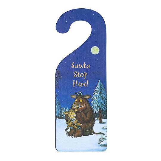 Wood "Santa Stop Here" Door Hanger, Gruffalo 25cm *ETA Nov